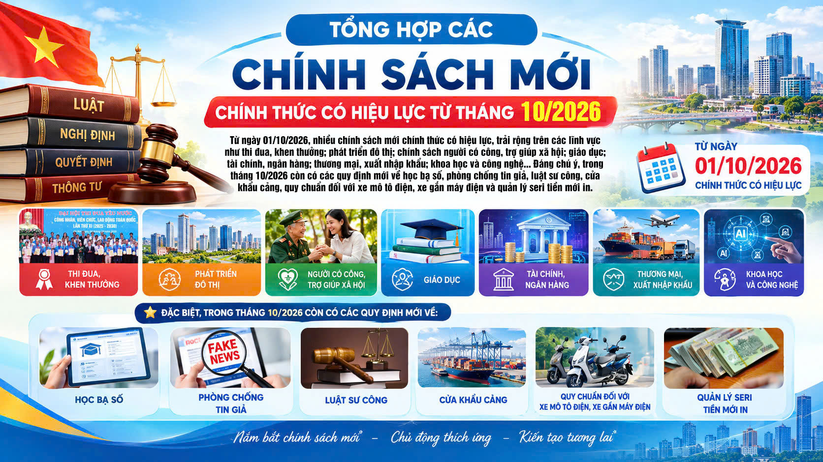 Tổng hợp chính sách mới chính thức có hiệu lực từ tháng 10/2026