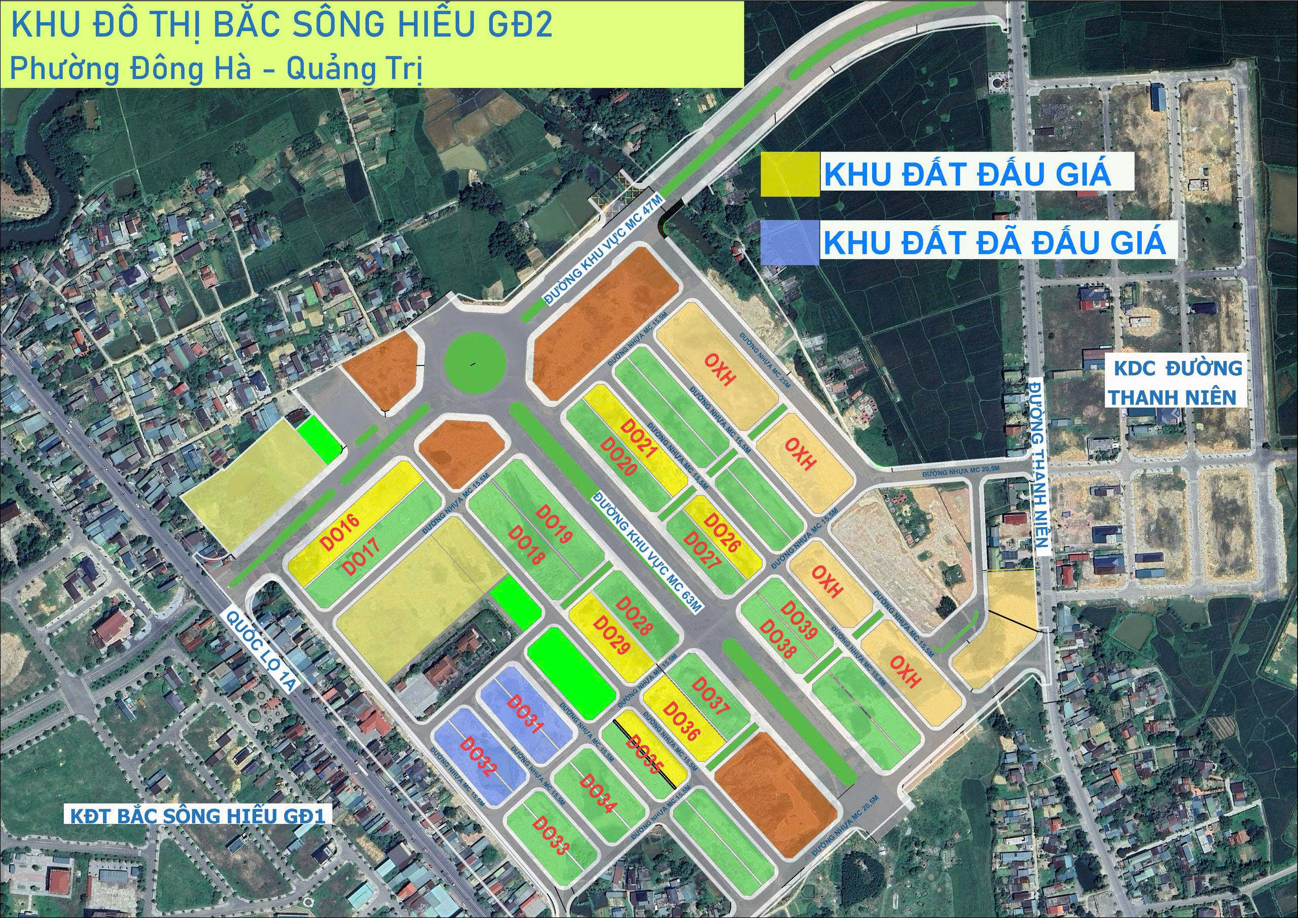 Thông báo đấu giá quyền sử dụng đất đối với 47 thửa đất ở thuộc dự án Khu đô thị Bắc sông Hiếu giai đoạn 2