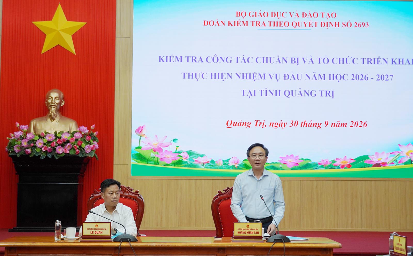 Đoàn kiểm tra của Bộ Giáo dục và Đào tạo làm việc với tỉnh Quảng Trị về công tác chuẩn bị và triển khai nhiệm vụ đầu năm học 2026 - 2027