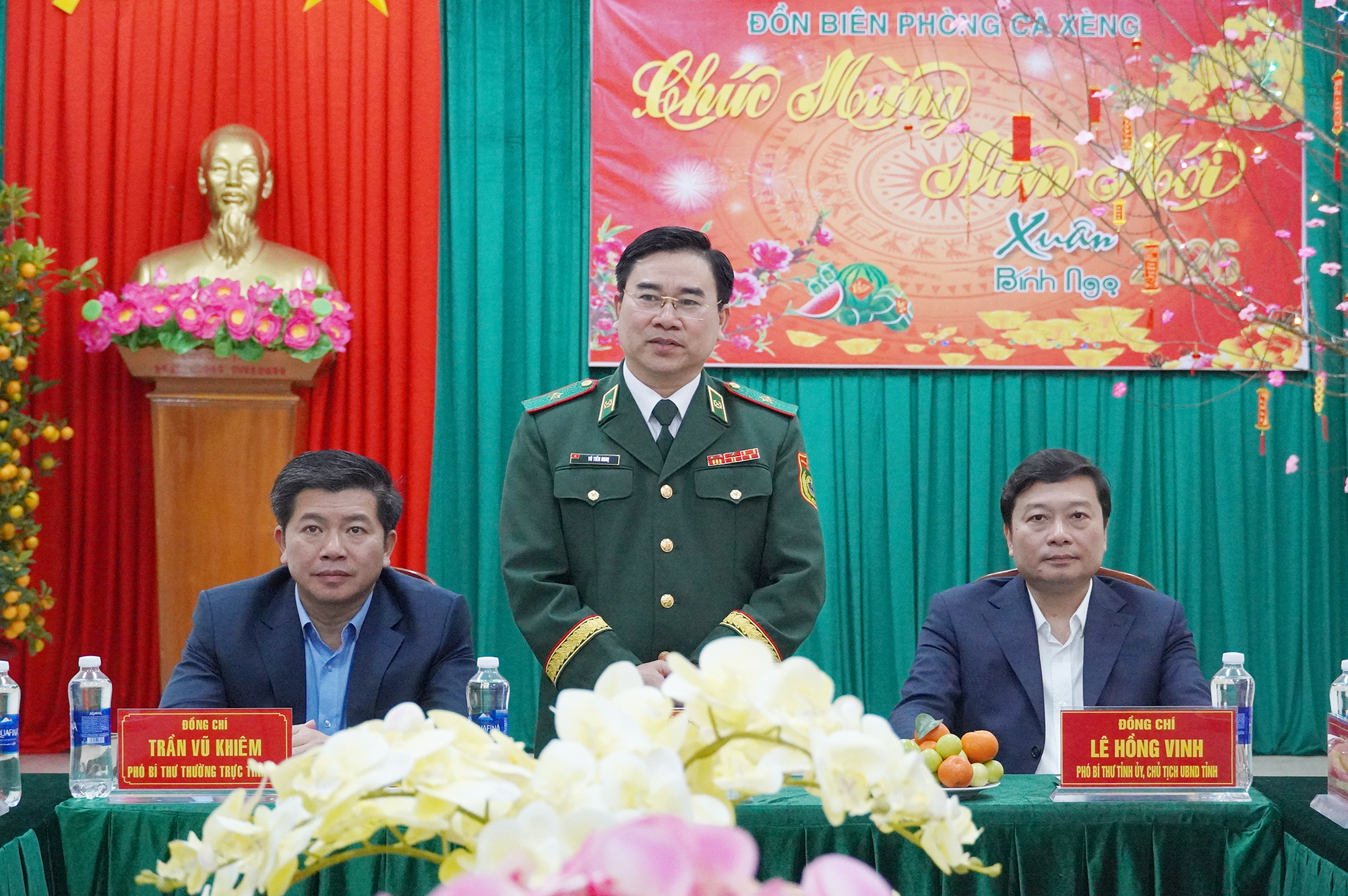 Lãnh đạo tỉnh và Bộ Tư lệnh Bộ đội Biên phòng thăm, chúc Tết Đồn Biên phòng Cà Xèng