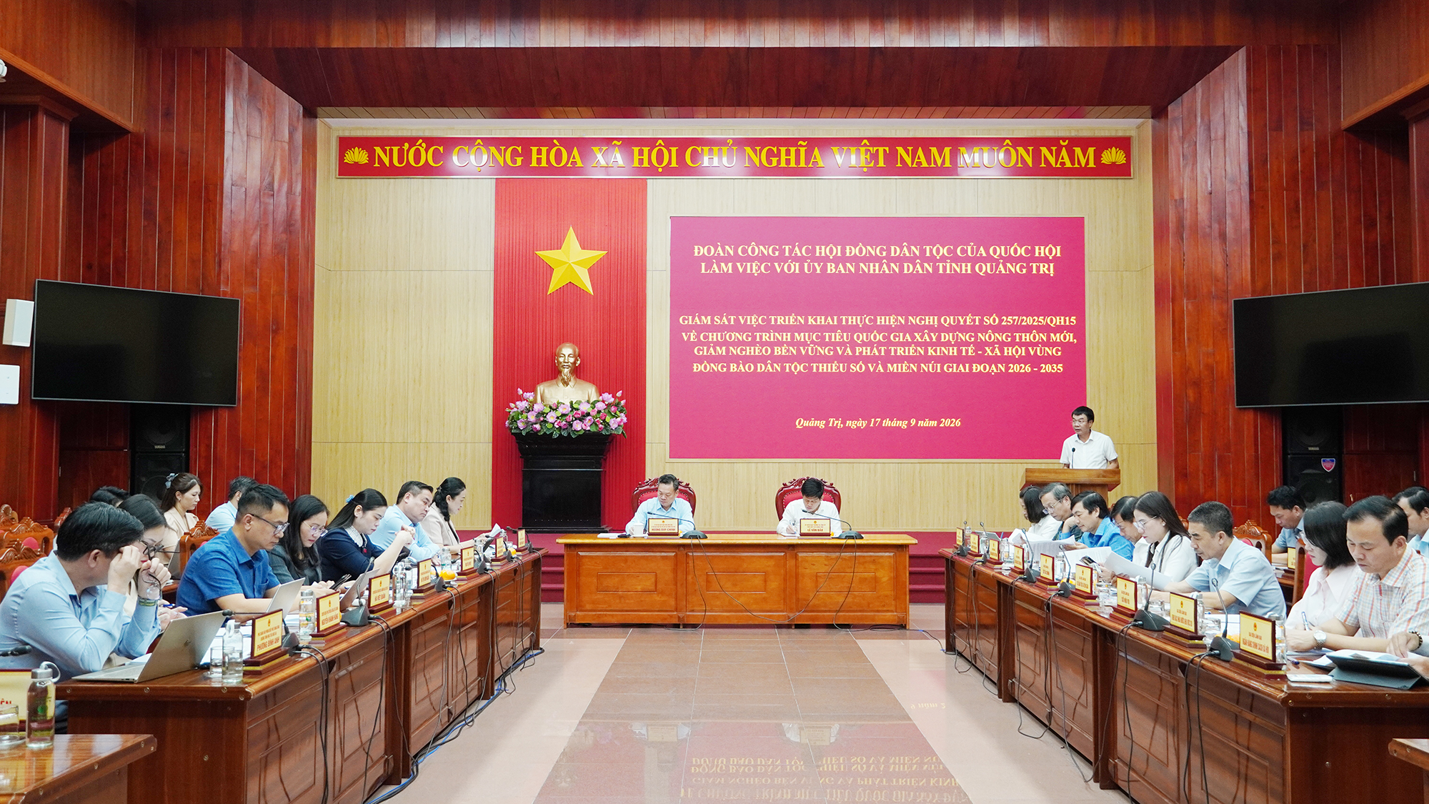 Đoàn công tác Hội đồng Dân tộc của Quốc hội làm việc với tỉnh Quảng Trị
