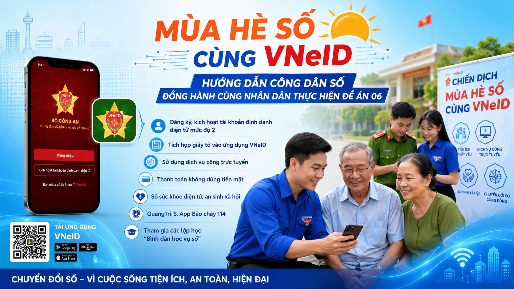 Xã Sen Ngư triển khai Chiến dịch "Mùa hè số cùng VNeID", đồng hành cùng Nhân dân thực hiện Đề án 06